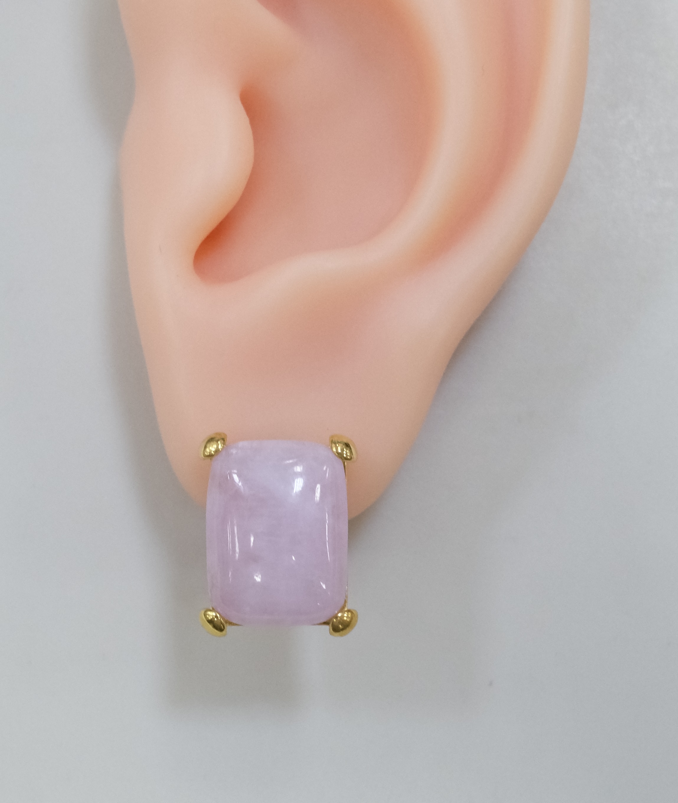 Серебряные серьги с кунцитами